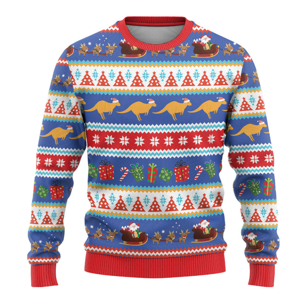 Australia Christmas Ugly Christmas Sweater Xmas Beach Vibes Navy