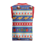 Australia Christmas Knitted V-Neck Vest Xmas Beach Vibes Navy