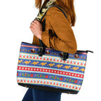 Australia Christmas Leather Tote Bag Xmas Beach Vibes Navy