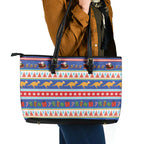 Australia Christmas Leather Tote Bag Xmas Beach Vibes Navy
