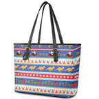 Australia Christmas Leather Tote Bag Xmas Beach Vibes Navy