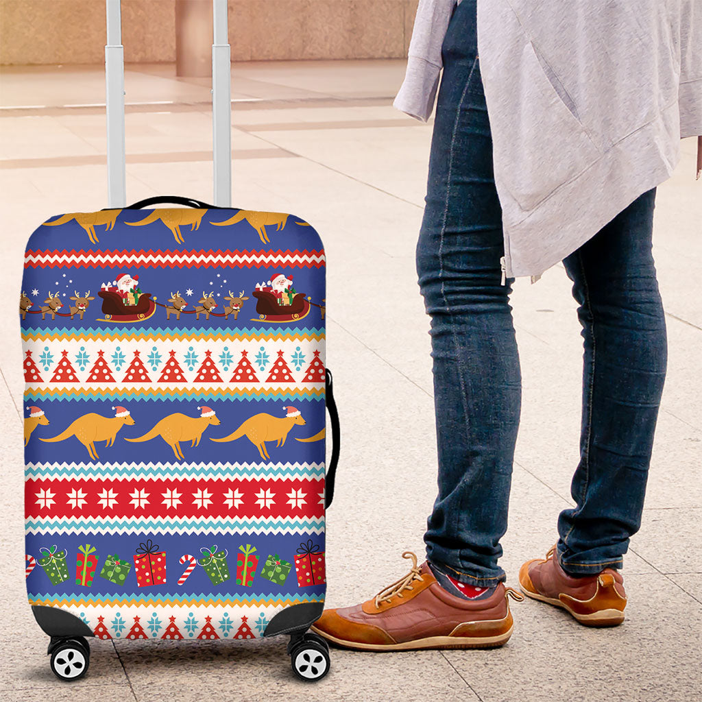 Australia Christmas Luggage Cover Xmas Beach Vibes Navy