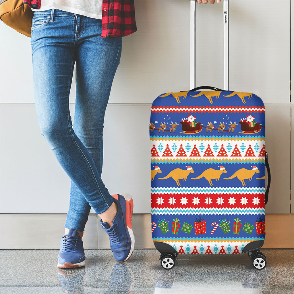 Australia Christmas Luggage Cover Xmas Beach Vibes Navy
