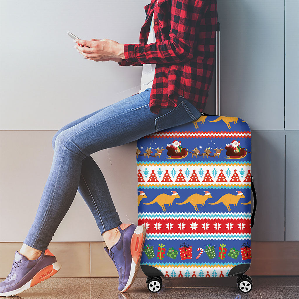 Australia Christmas Luggage Cover Xmas Beach Vibes Navy