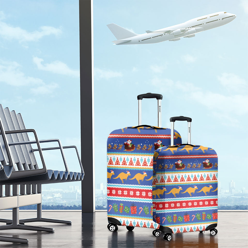 Australia Christmas Luggage Cover Xmas Beach Vibes Navy