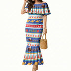 Australia Christmas Mermaid Dress Xmas Beach Vibes Navy