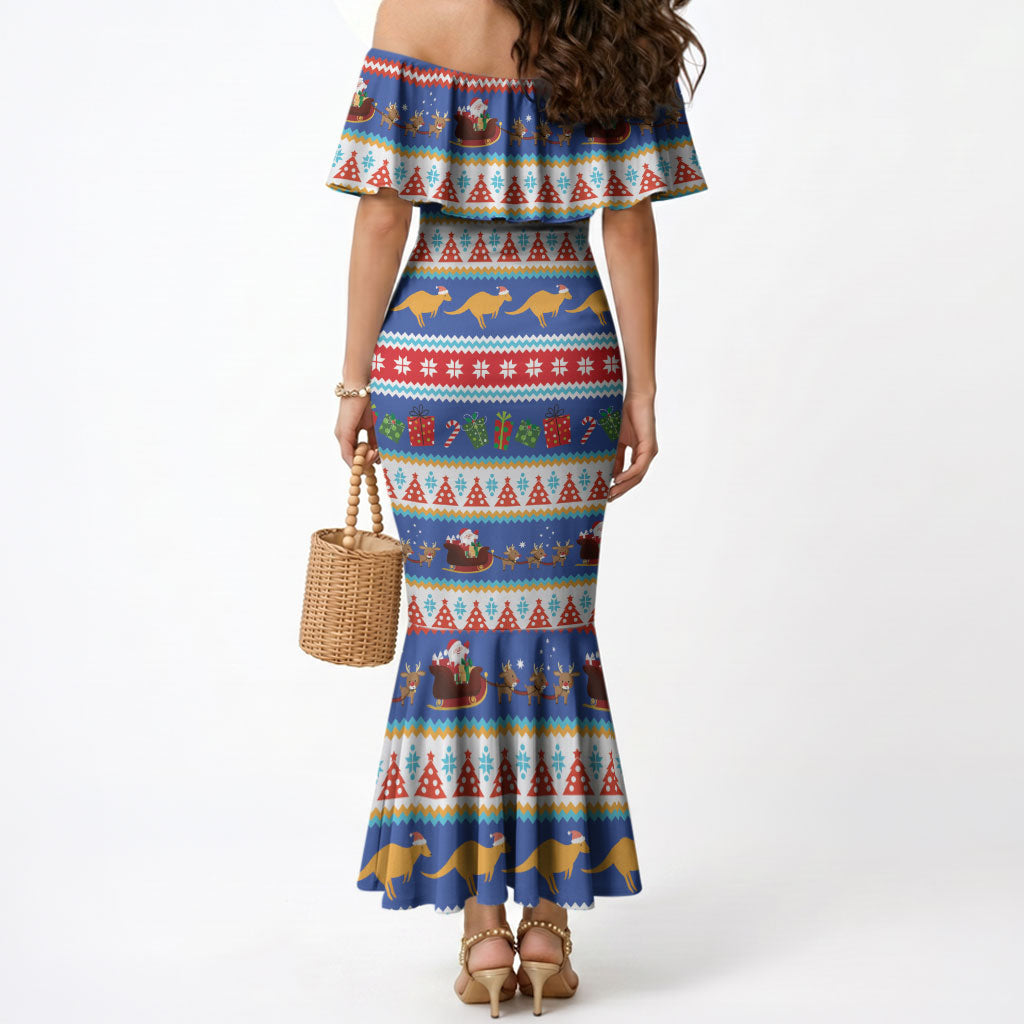Australia Christmas Mermaid Dress Xmas Beach Vibes Navy