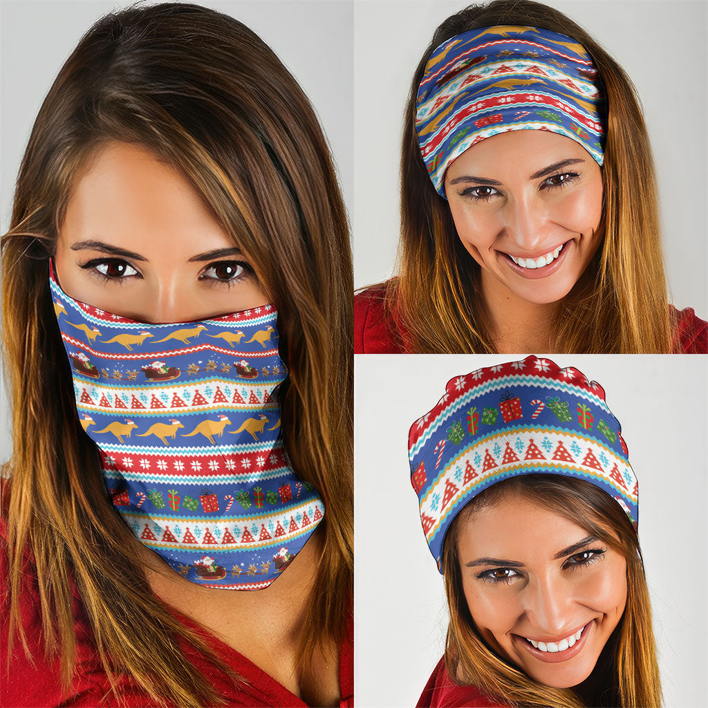 Australia Christmas Neck Gaiter Xmas Beach Vibes Navy