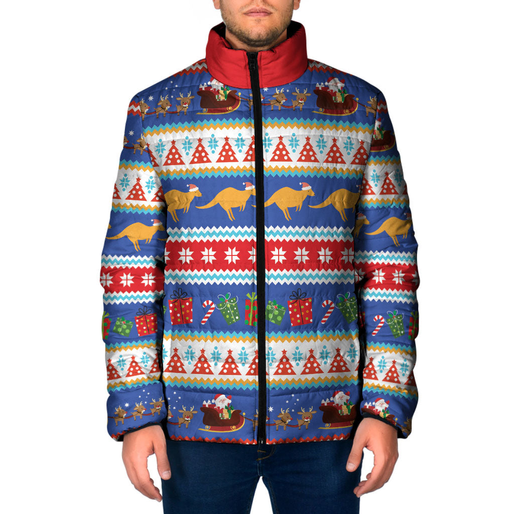 Australia Christmas Padded Jacket Xmas Beach Vibes Navy