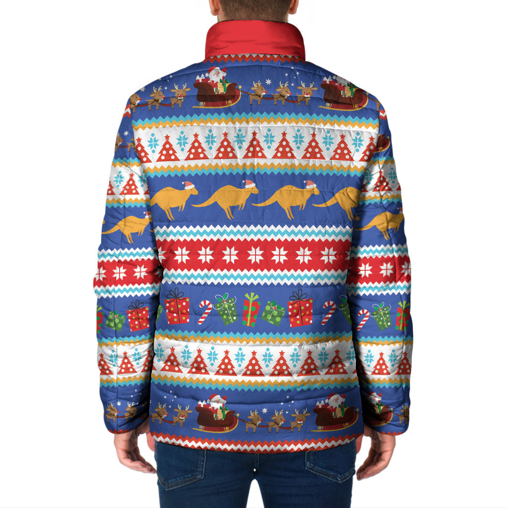 Australia Christmas Padded Jacket Xmas Beach Vibes Navy