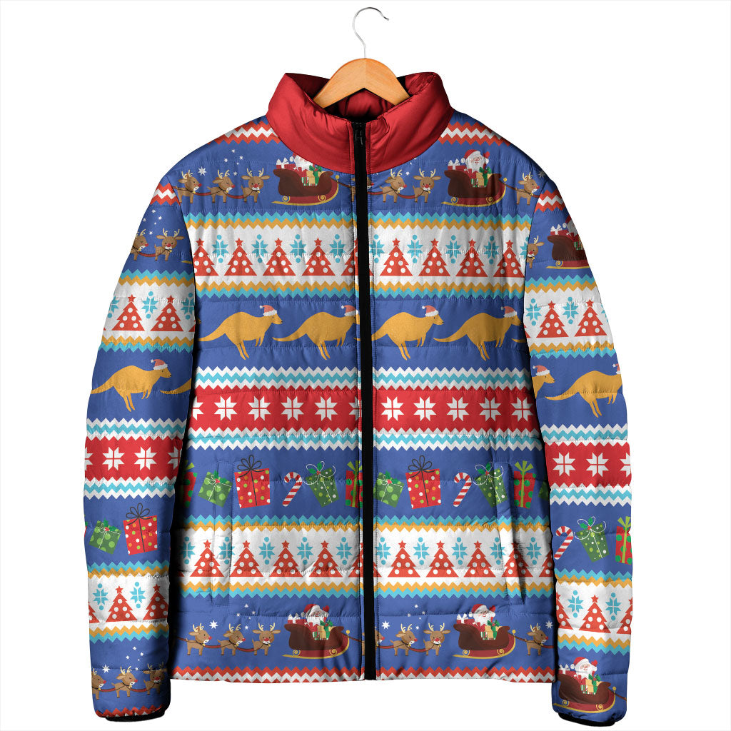 Australia Christmas Padded Jacket Xmas Beach Vibes Navy