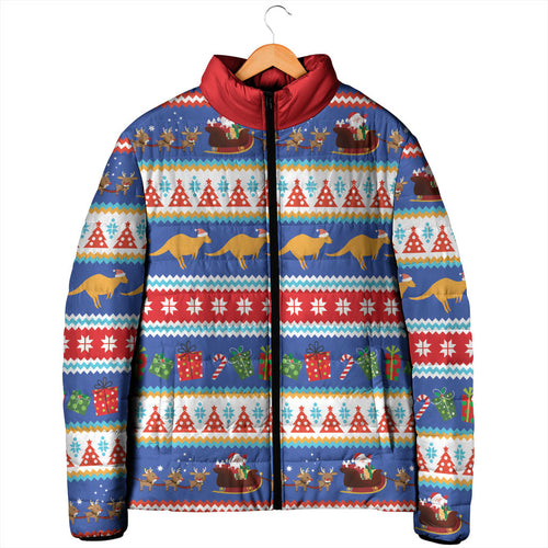 Australia Christmas Padded Jacket Xmas Beach Vibes Navy
