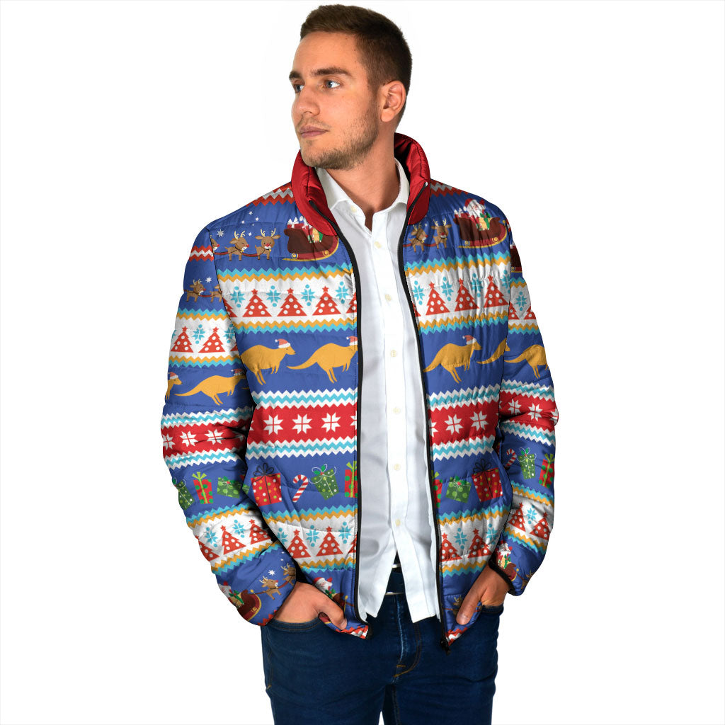 Australia Christmas Padded Jacket Xmas Beach Vibes Navy