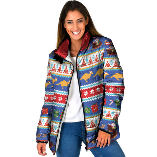 Australia Christmas Padded Jacket Xmas Beach Vibes Navy