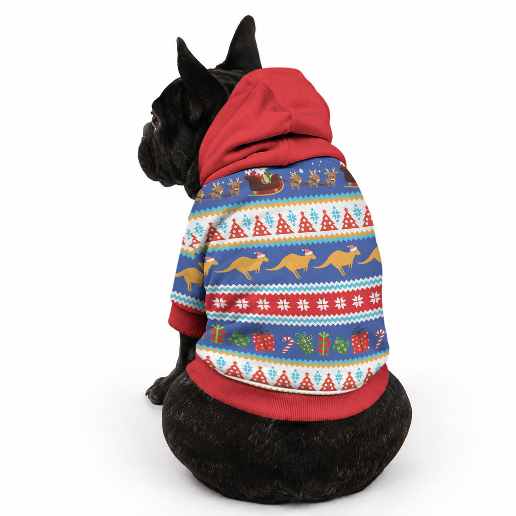 Australia Christmas Pet Hoodie Xmas Beach Vibes Navy