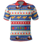 Australia Christmas Polo Shirt Xmas Beach Vibes Navy