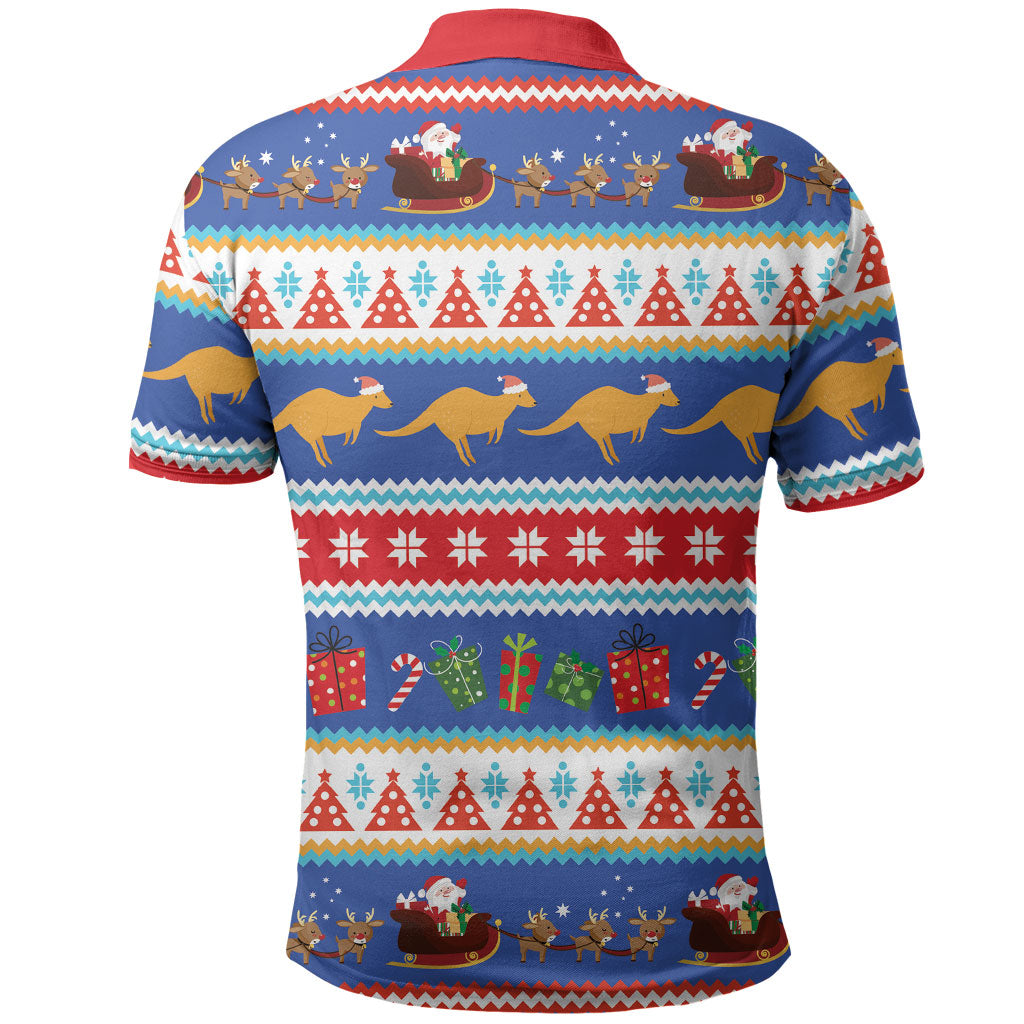 Australia Christmas Polo Shirt Xmas Beach Vibes Navy