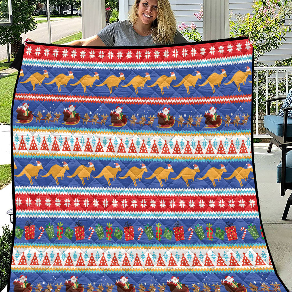 Australia Christmas Quilt Xmas Beach Vibes Navy