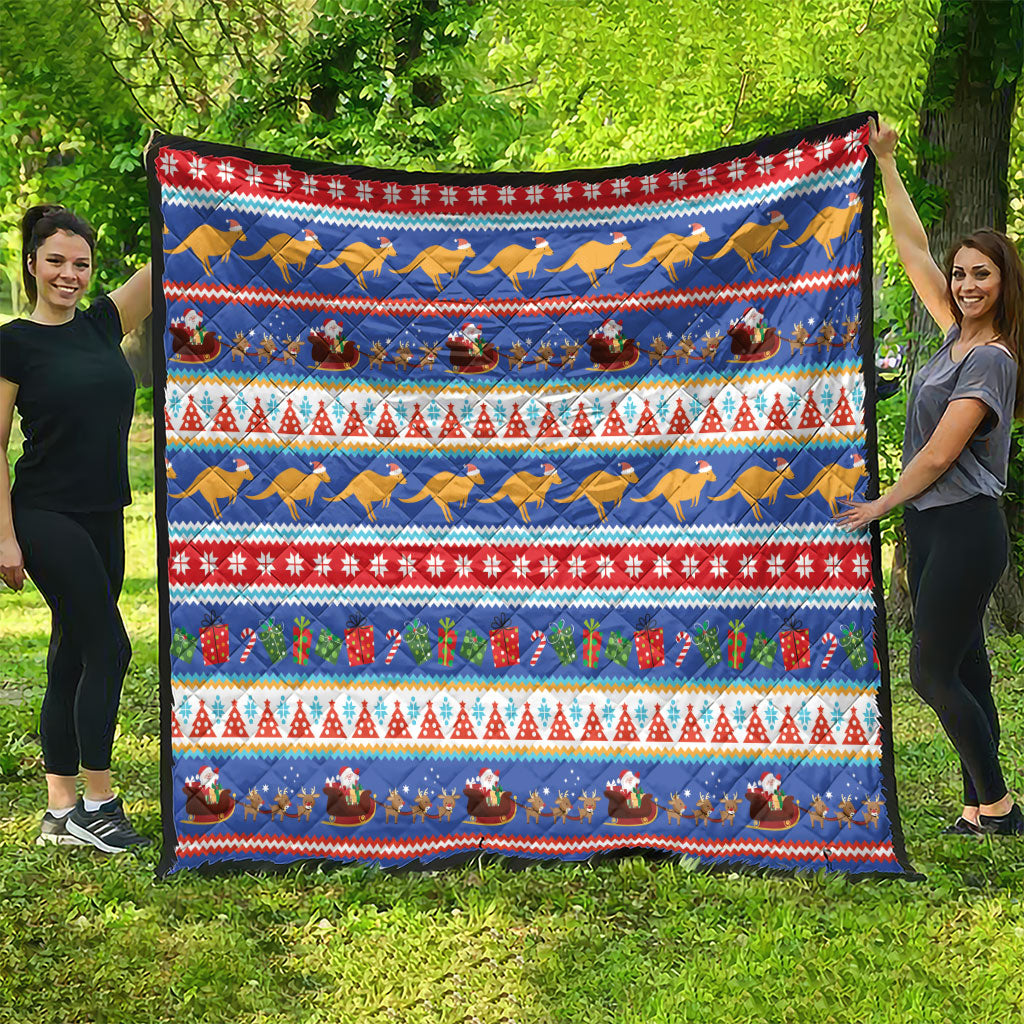 Australia Christmas Quilt Xmas Beach Vibes Navy