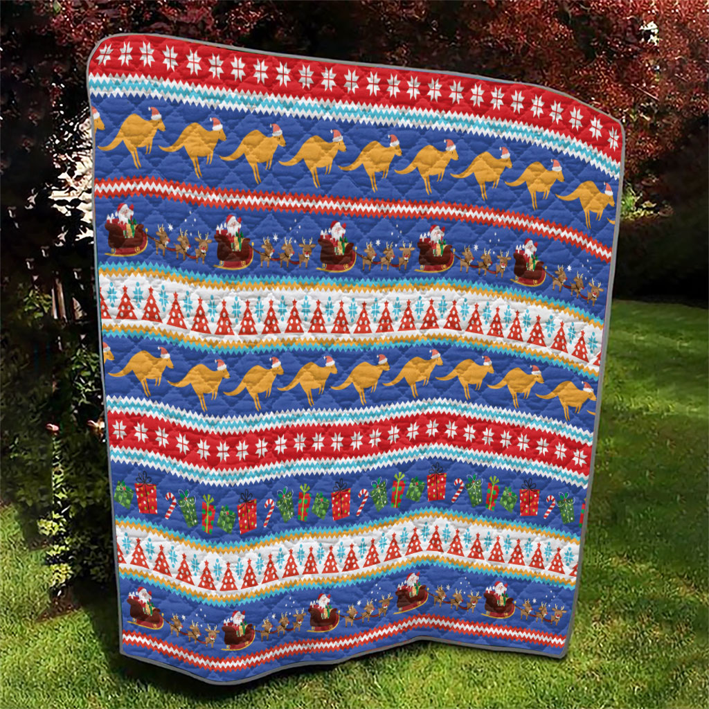 Australia Christmas Quilt Xmas Beach Vibes Navy