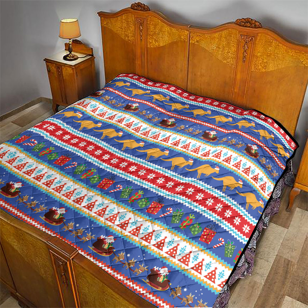 Australia Christmas Quilt Xmas Beach Vibes Navy