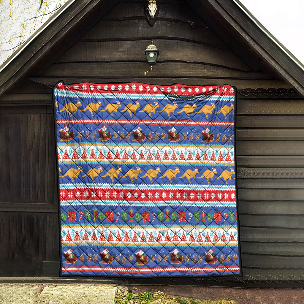 Australia Christmas Quilt Xmas Beach Vibes Navy