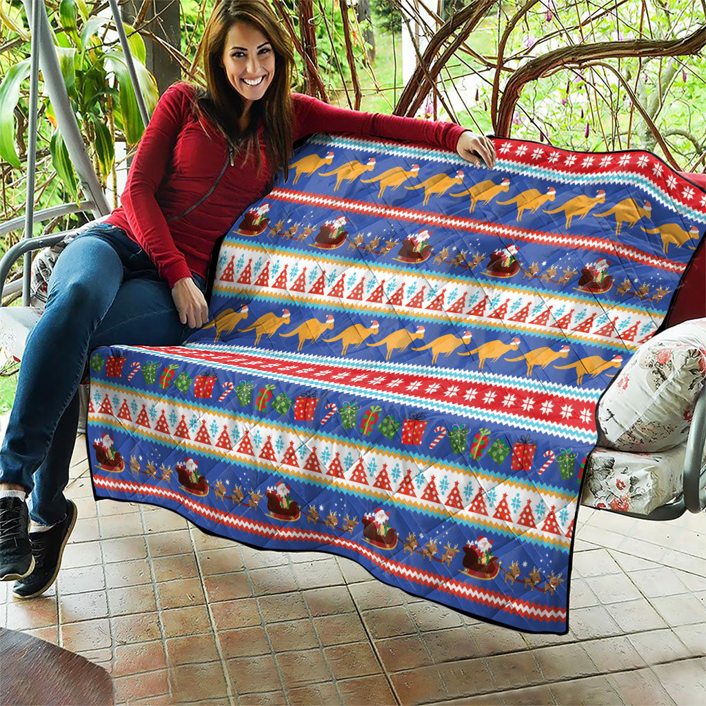 Australia Christmas Quilt Xmas Beach Vibes Navy