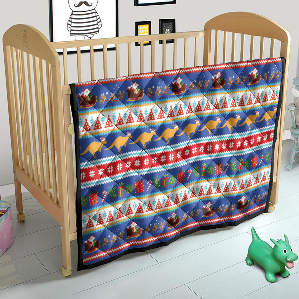 Australia Christmas Quilt Xmas Beach Vibes Navy