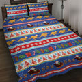 Australia Christmas Quilt Bed Set Xmas Beach Vibes Navy