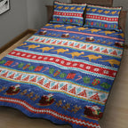 Australia Christmas Quilt Bed Set Xmas Beach Vibes Navy