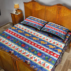 Australia Christmas Quilt Bed Set Xmas Beach Vibes Navy
