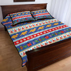 Australia Christmas Quilt Bed Set Xmas Beach Vibes Navy