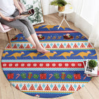 Australia Christmas Round Carpet Xmas Beach Vibes Navy