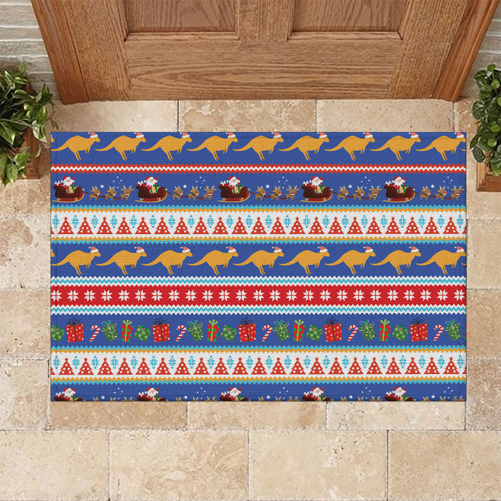 Australia Christmas Rubber Doormat Xmas Beach Vibes Navy