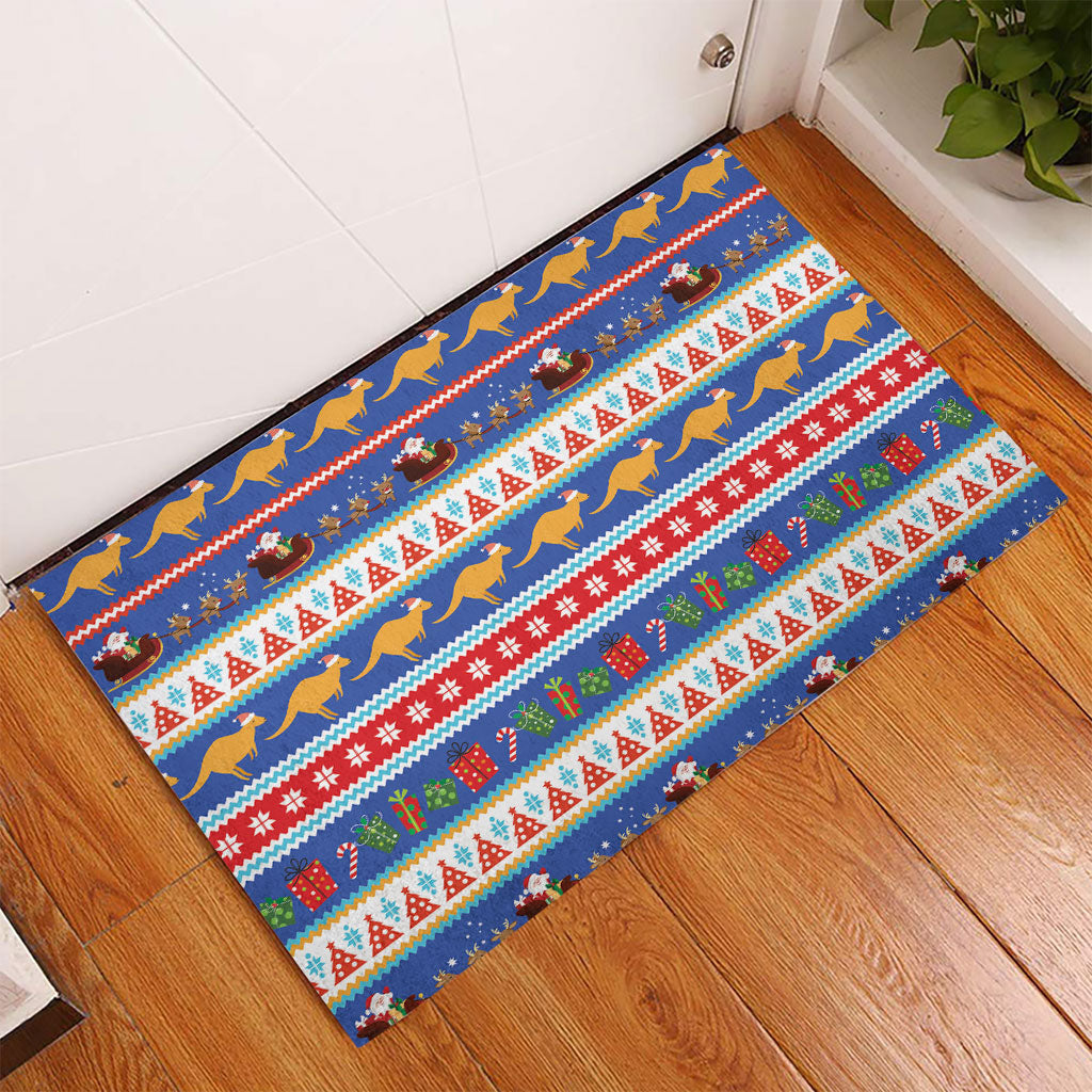 Australia Christmas Rubber Doormat Xmas Beach Vibes Navy