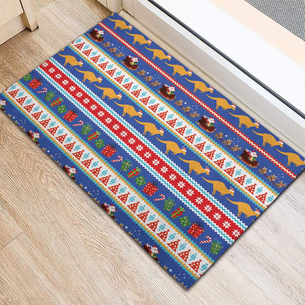 Australia Christmas Rubber Doormat Xmas Beach Vibes Navy