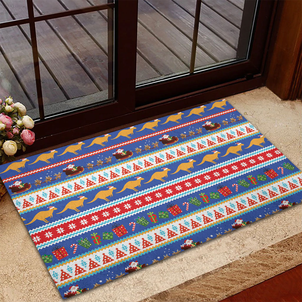 Australia Christmas Rubber Doormat Xmas Beach Vibes Navy