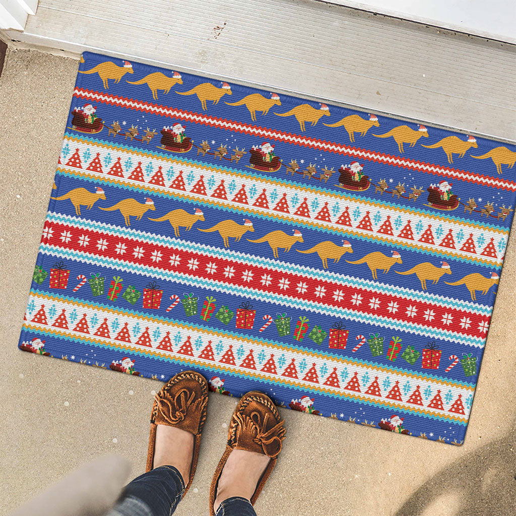 Australia Christmas Rubber Doormat Xmas Beach Vibes Navy