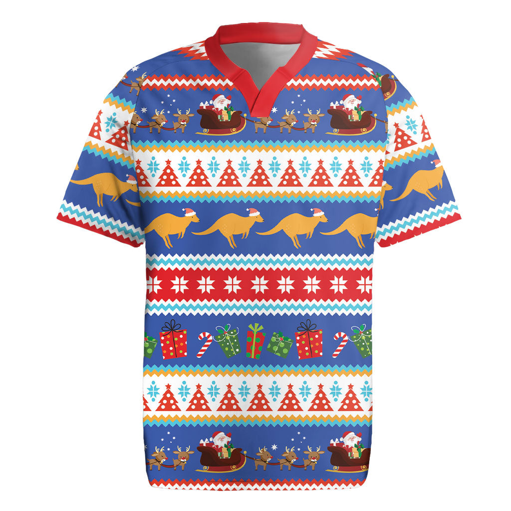 Australia Christmas Rugby Jersey Xmas Beach Vibes Navy