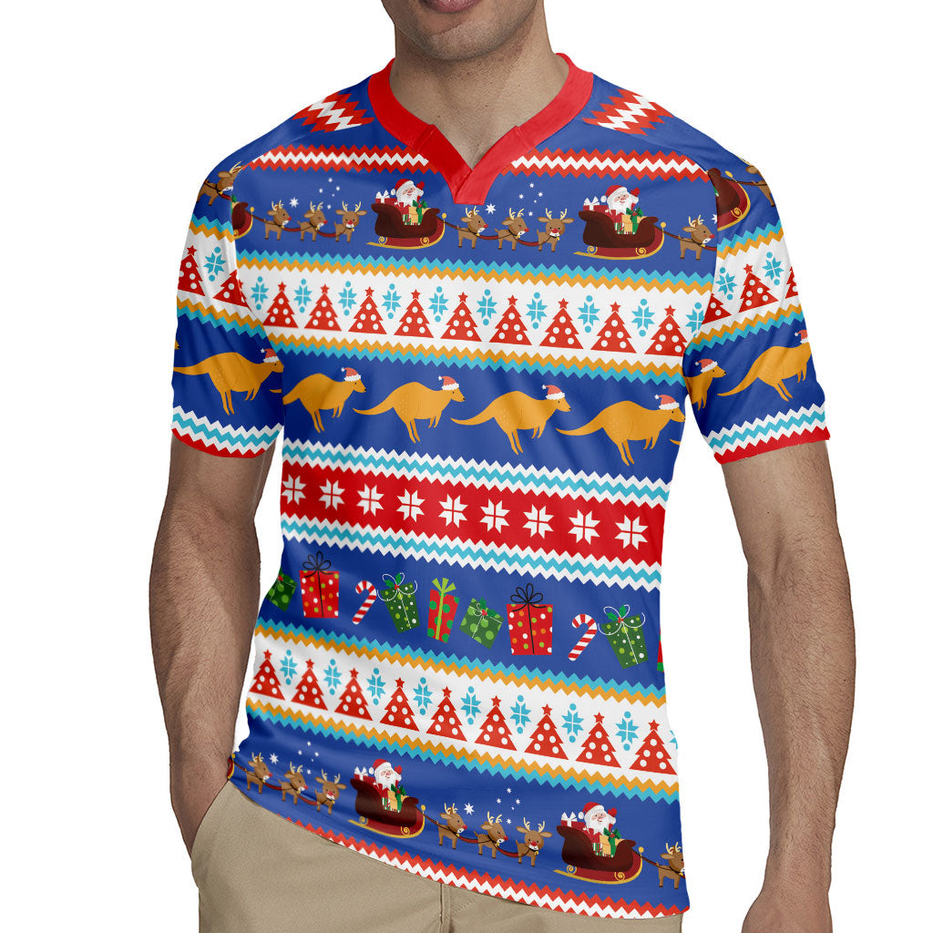 Australia Christmas Rugby Jersey Xmas Beach Vibes Navy