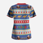 Australia Christmas Scrub Top Xmas Beach Vibes Navy