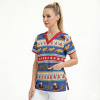 Australia Christmas Scrub Top Xmas Beach Vibes Navy