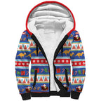 Australia Christmas Sherpa Hoodie Xmas Beach Vibes Navy
