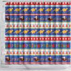 Australia Christmas Shower Curtain Xmas Beach Vibes Navy
