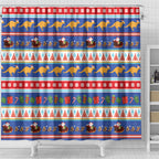 Australia Christmas Shower Curtain Xmas Beach Vibes Navy