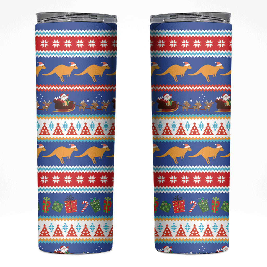 Australia Christmas Skinny Tumbler Xmas Beach Vibes Navy