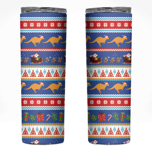 Australia Christmas Skinny Tumbler Xmas Beach Vibes Navy
