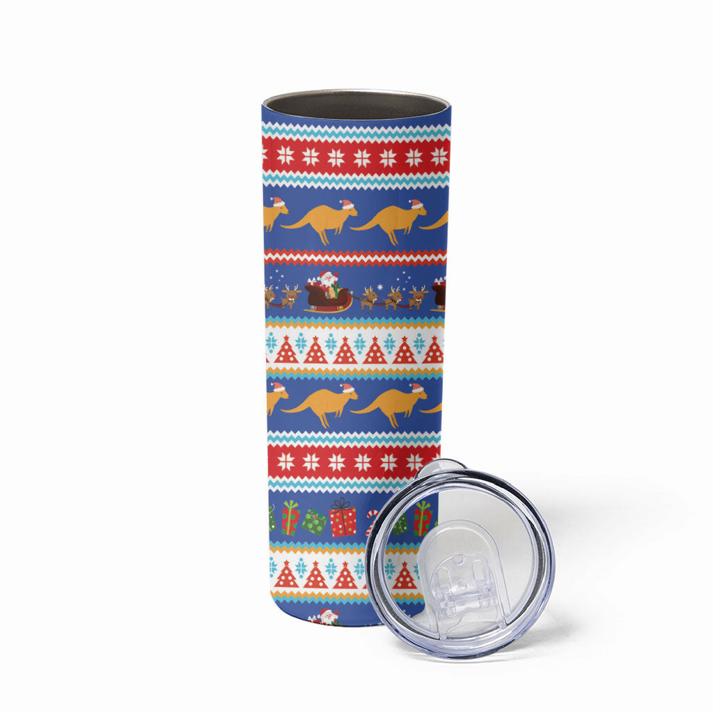 Australia Christmas Skinny Tumbler Xmas Beach Vibes Navy
