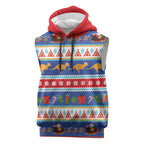 Australia Christmas Sleeveless Hoodie Xmas Beach Vibes Navy