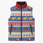 Australia Christmas Sleeveless Puffer Jacket Xmas Beach Vibes Navy